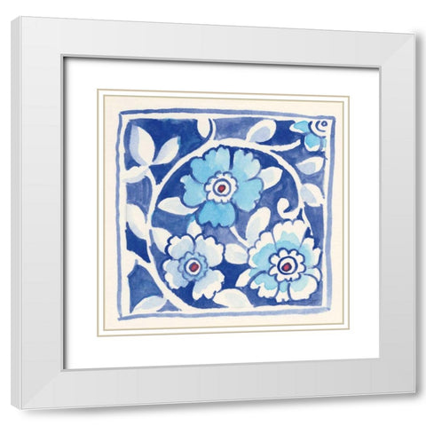 Peacock Garden IX White Modern Wood Framed Art Print with Double Matting by Thomas, Miranda