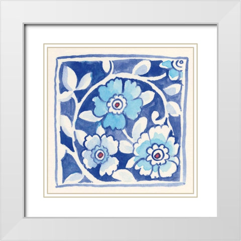 Peacock Garden IX White Modern Wood Framed Art Print with Double Matting by Thomas, Miranda