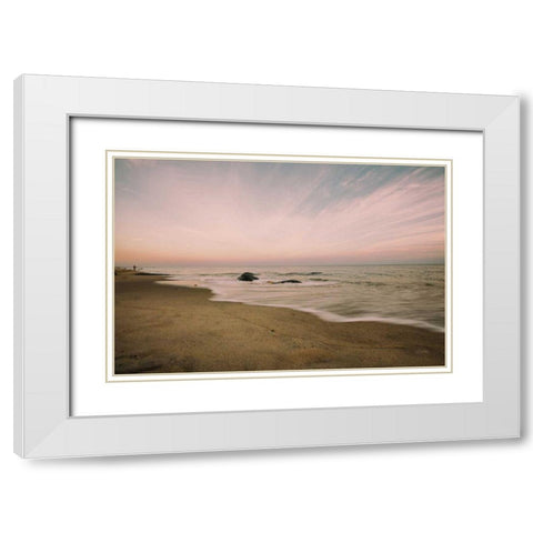 Beach Rays White Modern Wood Framed Art Print with Double Matting by Aledanda
