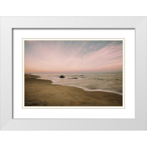Beach Rays White Modern Wood Framed Art Print with Double Matting by Aledanda