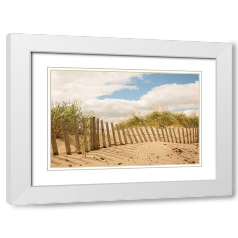 Beach Dunes I White Modern Wood Framed Art Print with Double Matting by Aledanda