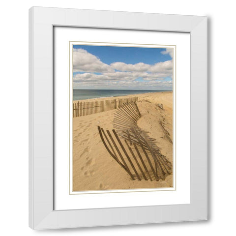 Beach Dunes II White Modern Wood Framed Art Print with Double Matting by Aledanda