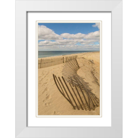 Beach Dunes II White Modern Wood Framed Art Print with Double Matting by Aledanda