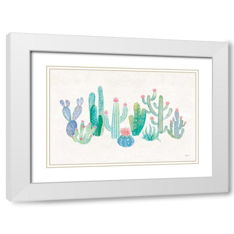Bohemian Cactus I White Modern Wood Framed Art Print with Double Matting by Urban, Mary