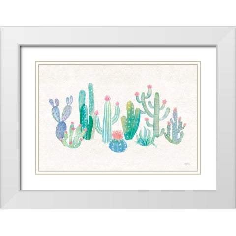 Bohemian Cactus I White Modern Wood Framed Art Print with Double Matting by Urban, Mary
