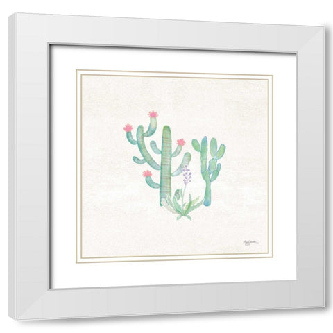 Bohemian Cactus IV White Modern Wood Framed Art Print with Double Matting by Urban, Mary