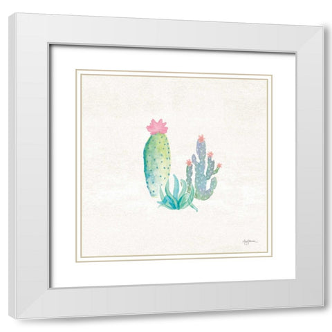 Bohemian Cactus V White Modern Wood Framed Art Print with Double Matting by Urban, Mary