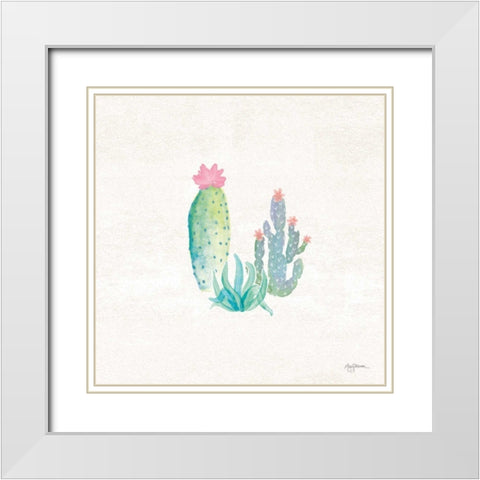 Bohemian Cactus V White Modern Wood Framed Art Print with Double Matting by Urban, Mary