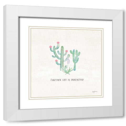 Bohemian Cactus VIII White Modern Wood Framed Art Print with Double Matting by Urban, Mary
