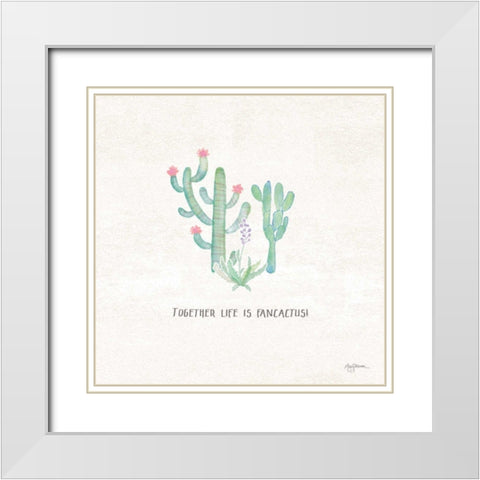 Bohemian Cactus VIII White Modern Wood Framed Art Print with Double Matting by Urban, Mary