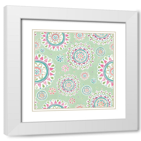 Bohemian Cactus Step 03C White Modern Wood Framed Art Print with Double Matting by Urban, Mary