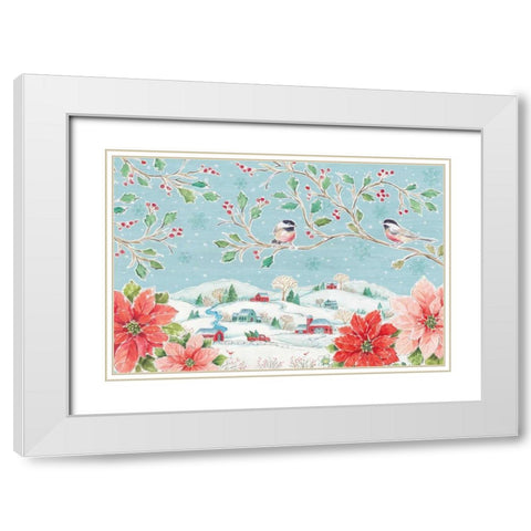 Country Poinsettias IV White Modern Wood Framed Art Print with Double Matting by Brissonnet, Daphne