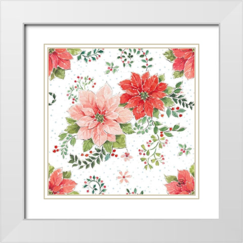 Country Poinsettias Step 01A White Modern Wood Framed Art Print with Double Matting by Brissonnet, Daphne