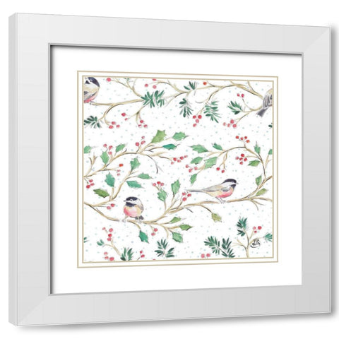 Country Poinsettias Step 03A White Modern Wood Framed Art Print with Double Matting by Brissonnet, Daphne