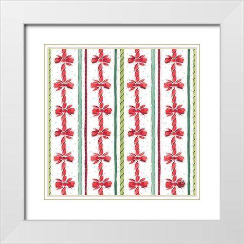 Country Poinsettias Step 08A White Modern Wood Framed Art Print with Double Matting by Brissonnet, Daphne