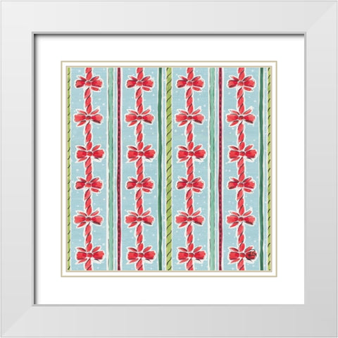 Country Poinsettias Step 08B White Modern Wood Framed Art Print with Double Matting by Brissonnet, Daphne