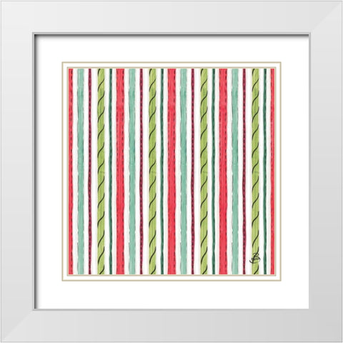 Country Poinsettias Step 09A White Modern Wood Framed Art Print with Double Matting by Brissonnet, Daphne