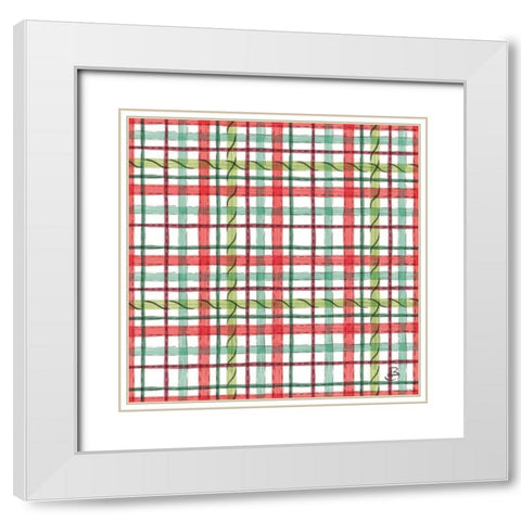 Country Poinsettias Step 10A White Modern Wood Framed Art Print with Double Matting by Brissonnet, Daphne