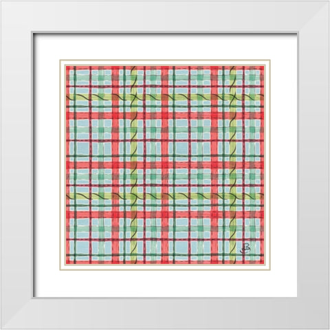 Country Poinsettias Step 10B White Modern Wood Framed Art Print with Double Matting by Brissonnet, Daphne