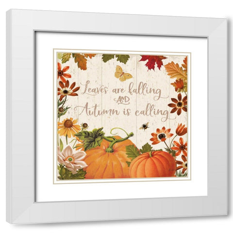 Fall Garden III White Modern Wood Framed Art Print with Double Matting by Pertiet, Katie