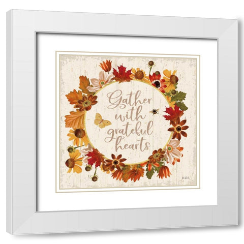 Fall Garden V White Modern Wood Framed Art Print with Double Matting by Pertiet, Katie