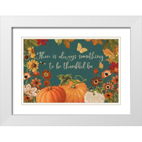Fall Garden I Teal White Modern Wood Framed Art Print with Double Matting by Pertiet, Katie