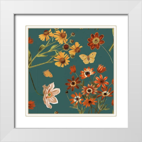 Fall Garden Step 02B White Modern Wood Framed Art Print with Double Matting by Pertiet, Katie
