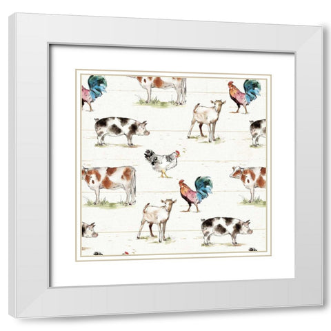 Down on the Farm Step 01A White Modern Wood Framed Art Print with Double Matting by Tavoletti, Anne