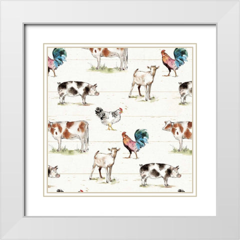 Down on the Farm Step 01A White Modern Wood Framed Art Print with Double Matting by Tavoletti, Anne