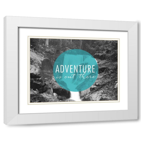 Adventure is Out There v2 White Modern Wood Framed Art Print with Double Matting by Marshall, Laura