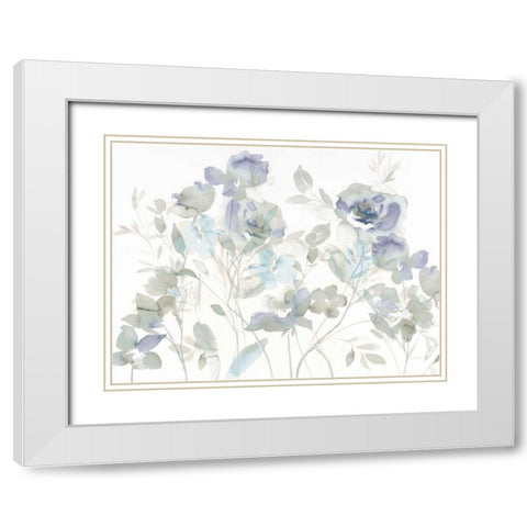 Cool Roses Shadows White Modern Wood Framed Art Print with Double Matting by Nai, Danhui