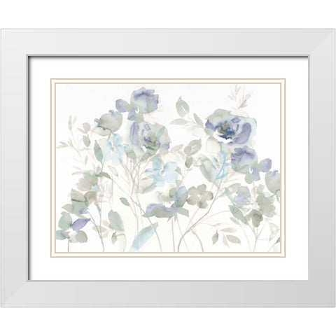 Cool Roses Shadows White Modern Wood Framed Art Print with Double Matting by Nai, Danhui