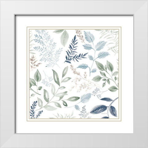 Sketchbook Garden Pattern III Cool White Modern Wood Framed Art Print with Double Matting by Nai, Danhui