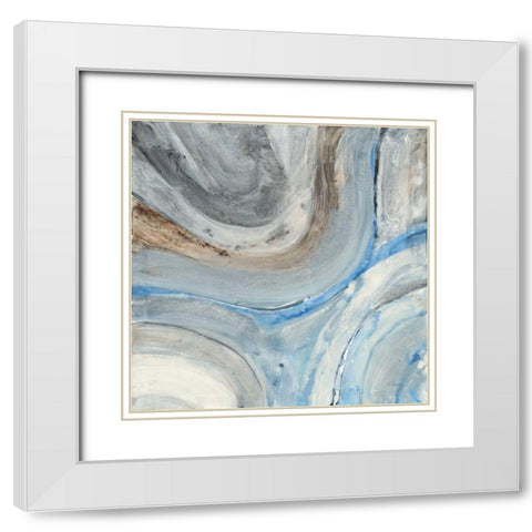 Estuary White Modern Wood Framed Art Print with Double Matting by Hristova, Albena