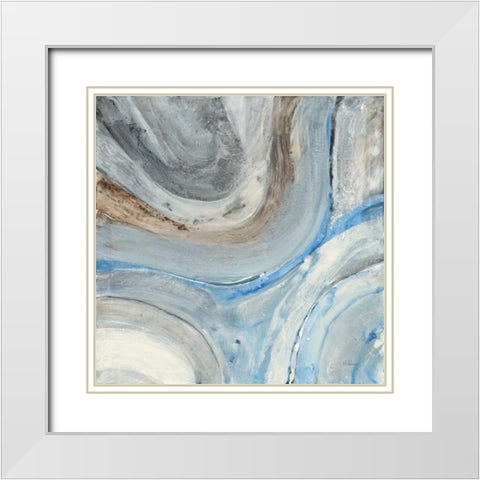 Estuary White Modern Wood Framed Art Print with Double Matting by Hristova, Albena