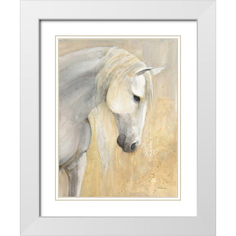 Calm White Modern Wood Framed Art Print with Double Matting by Hristova, Albena