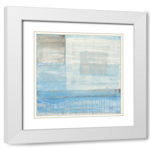 Snowday White Modern Wood Framed Art Print with Double Matting by Hristova, Albena