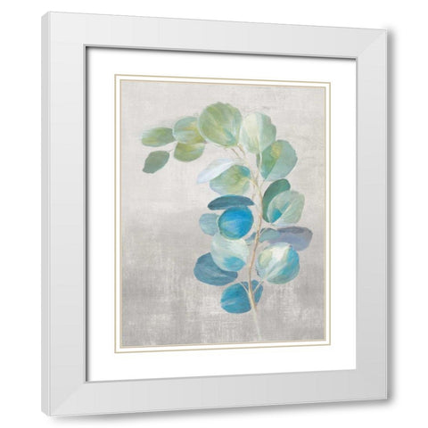 Fresh II Gray White Modern Wood Framed Art Print with Double Matting by Nai, Danhui