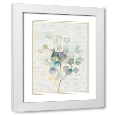 Eucalyptus III Vintage White Modern Wood Framed Art Print with Double Matting by Nai, Danhui