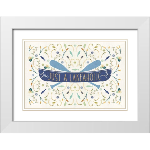 Otomi Lake I White Modern Wood Framed Art Print with Double Matting by Charron, Veronique