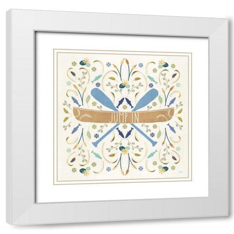 Otomi Lake III White Modern Wood Framed Art Print with Double Matting by Charron, Veronique