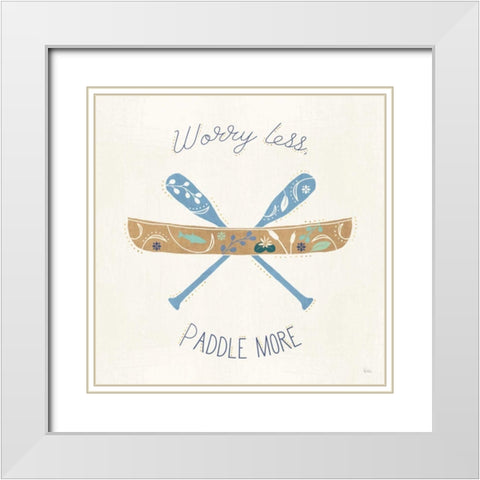 Otomi Lake VII White Modern Wood Framed Art Print with Double Matting by Charron, Veronique