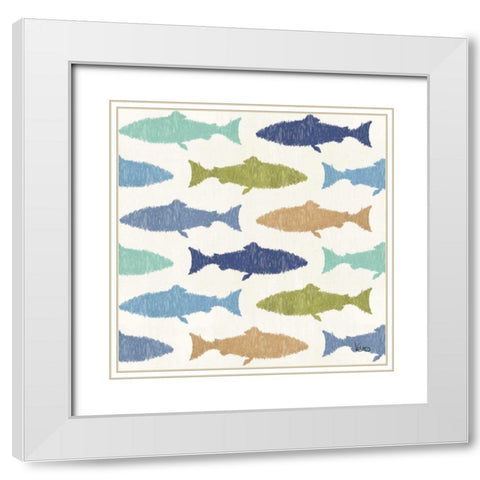 Otomi Lake Step 05A White Modern Wood Framed Art Print with Double Matting by Charron, Veronique