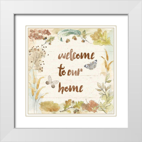 Woodland Wreath VI Home White Modern Wood Framed Art Print with Double Matting by Grove, Beth