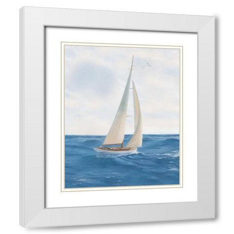 A Day at Sea I White Modern Wood Framed Art Print with Double Matting by Wiens, James