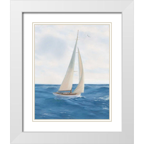 A Day at Sea I White Modern Wood Framed Art Print with Double Matting by Wiens, James