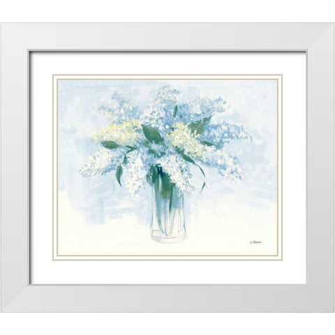 Contemporary Lilac Blue White Modern Wood Framed Art Print with Double Matting by Rowan, Carol