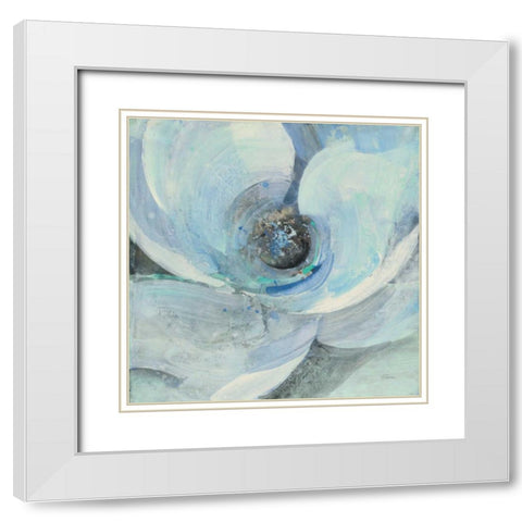 Moonlight Magnolia I White Modern Wood Framed Art Print with Double Matting by Hristova, Albena