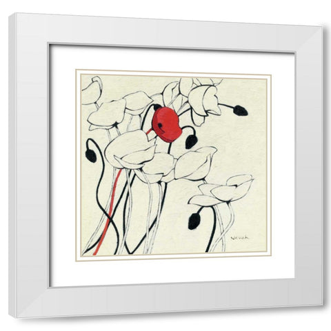 Filament de Vie I White Modern Wood Framed Art Print with Double Matting by Novak, Shirley