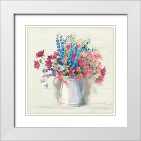 Ironstone Bouquet I Bright White Modern Wood Framed Art Print with Double Matting by Rowan, Carol